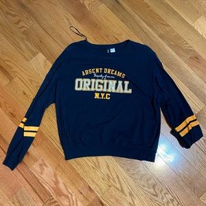 Navy Blue Long Sleeve Top